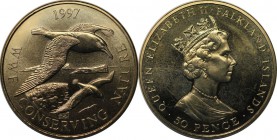 Weltmünzen und Medaillen, Falklandinseln / Falkland islands. 50 Pence 1997. Stempelglanz