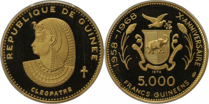 Weltmünzen und Medaillen, Guinea. 10. Jahrestag der Unabhängigkeit - Cleopatra. ...