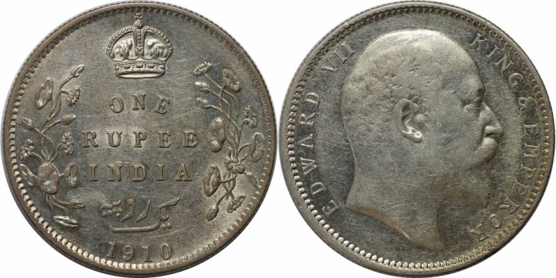 Weltmünzen und Medaillen, India. Britisch Indien Edward VII. (1901-1910). 1 Rupi...