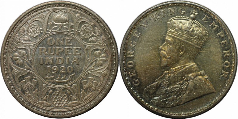 Weltmünzen und Medaillen, India. British India, George V (1910-1936). 1 Rupie 19...