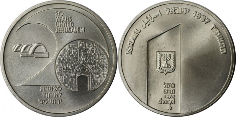 Weltmünzen und Medaillen, Israel. 39. Jahrestag - 20 Jahre Vereintes Jerusalem. ...