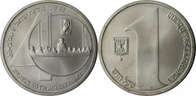 Weltmünzen und Medaillen, Israel. 40. Jahrestag - Ausrufung des Staates Israel - Bild Dr. Herzl. 1 New Sheqel 1988, Silber. 0.39 OZ. KM 185. Stempelgl...