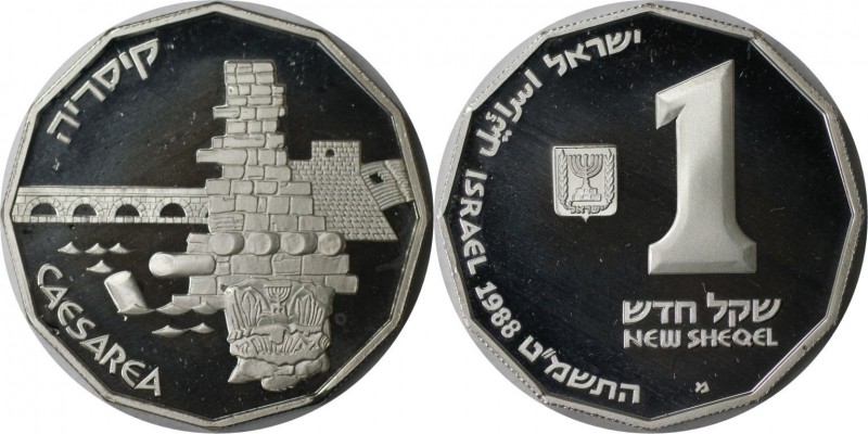Weltmünzen und Medaillen, Israel. Historische Stätten - Caesarea - antike Hafens...