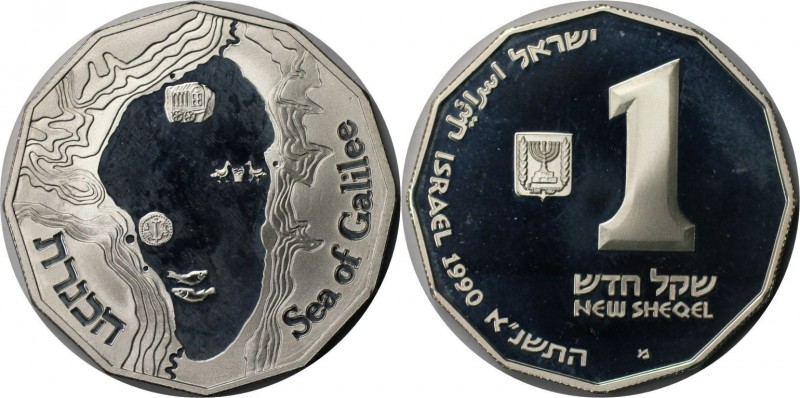 Weltmünzen und Medaillen, Israel. Historische Stätten - See von Galiläa. 1 New S...