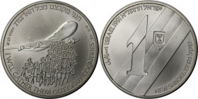 Weltmünzen und Medaillen, Israel. Immigration Israel. 1 New Sheqel 1991, Silber. 0.43 OZ. KM 218. Stempelglanz