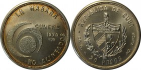 Weltmünzen und Medaillen , Kuba / Cuba. 20 Peso 1979, Silber. 0.77 OZ. Stempelglanz