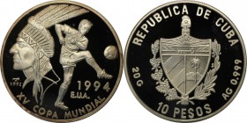 Weltmünzen und Medaillen, Kuba / Cuba. 10 Pesos 1992, Silber. 0.64 OZ. Polierte Platte