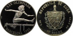 Weltmünzen und Medaillen , Kuba / Cuba. 10 Pesos 1992, Silber. 0.83 OZ. Polierte Platte
