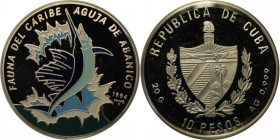 Weltmünzen und Medaillen , Kuba / Cuba. 10 Pesos 1994, Silber. 0.64OZ. Polierte Platte