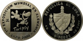 Weltmünzen und Medaillen, Kuba / Cuba. 5 Peso 1999, Silber. 0.36 OZ. Polierte Platte