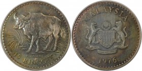 Weltmünzen und Medaillen, Malaysia. 15 Ringgit 1976, Silber. 0.84 OZ. KM 19. Stempelglanz