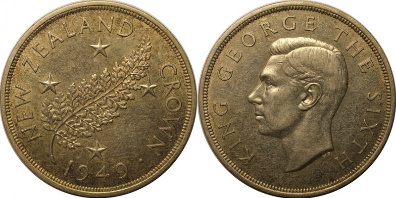 Weltmünzen und Medaillen, Neuseeland / New Zealand. Crown 1949, Silber. 0.45 OZ....
