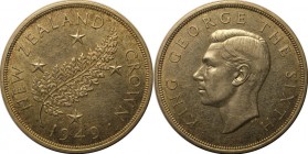 Weltmünzen und Medaillen, Neuseeland / New Zealand. Crown 1949, Silber. 0.45 OZ. Vorzüglich