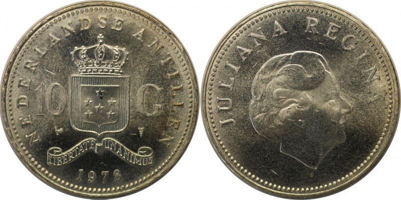 Weltmünzen und Medaillen, Niederländische Antillen / Netherlands Antilles. 10 Gu...