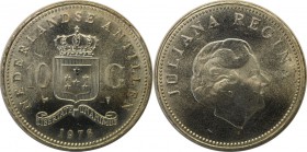 Weltmünzen und Medaillen, Niederländische Antillen / Netherlands Antilles. 10 Gulden 1978, Silber. 0.58 OZ. Stempelglanz