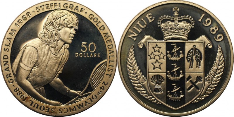 Weltmünzen und Medaillen, Niue. 50 Dollars 1989, Silber. 0.84 OZ. Polierte Platt...