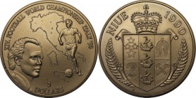 Weltmünzen und Medaillen, Niue. 5 Dollars 1990. Polierte Platte