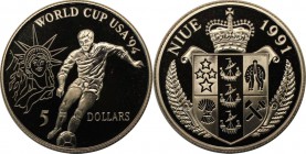 Weltmünzen und Medaillen, Niue. 5 Dollars 1991, Silber. 0.16 OZ. Stempelglanz