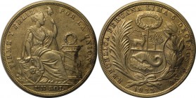 Weltmünzen und Medaillen, Peru. 1 Sol 1923, Silber. 0.40 OZ. Sehr Schön-Vorzüglich
