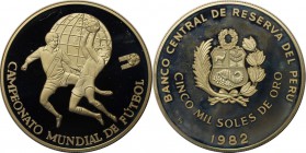 Weltmünzen und Medaillen, Peru. 5000 Sol 1982, Silber. 0.70 OZ. Polierte Platte