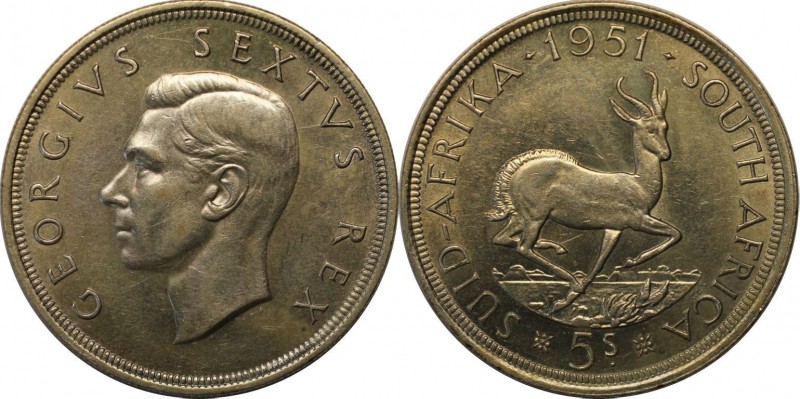 Weltmünzen und Medaillen, Südafrika / South Africa. 5 Shilling 1951, Silber. 0.4...