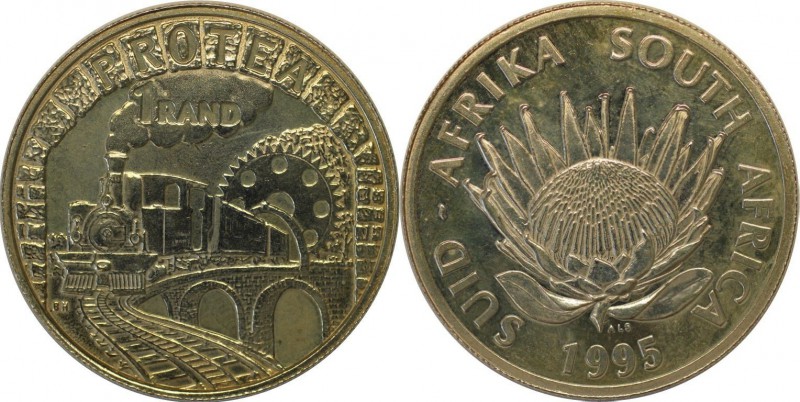 Weltmünzen und Medaillen, Südafrika / South Africa. 1 Rand 1995, Silber. 0.45 OZ...