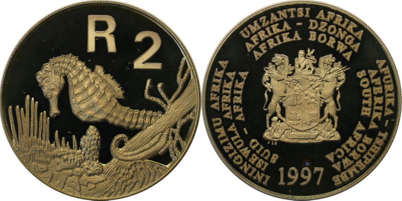 Weltmünzen und Medaillen, Südafrika / South Africa. 2 Rand 1997, Silber. 1.0 OZ....