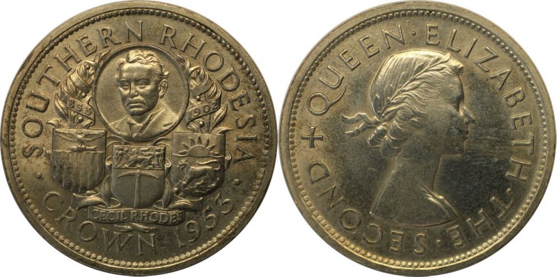 Weltmünzen und Medaillen, Südrhodesien / Southern Rhodesia. 1 Crown 1953, Silber...