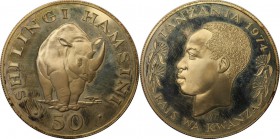 Weltmünzen und Medaillen, Tansania / Tanzania. 50 Shilingi 1974, Silber. 1.04 OZ. Polierte Platte