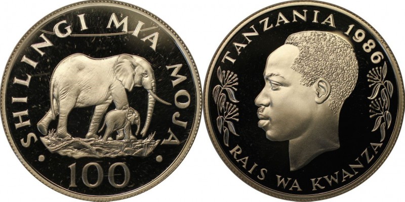 Weltmünzen und Medaillen, Tansania / Tanzania. 100 Shilingi 1986, Silber. 0.58 O...