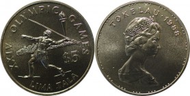 Weltmünzen und Medaillen, Tokelau islands. 5 Tala 1988, Silber. 0.80 OZ. KM 10. Stempelglanz