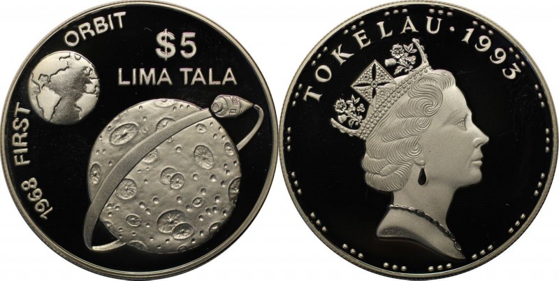 Weltmünzen und Medaillen, Tokelau islands. 5 Tala 1993, Silber. 0.93 OZ. Poliert...