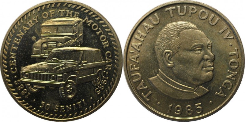 Weltmünzen und Medaillen, Tonga. 50 Seniti 1985. Stempelglanz