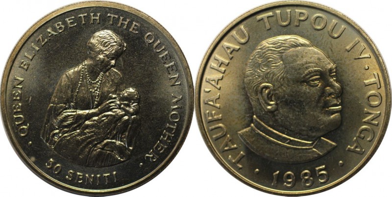 Weltmünzen und Medaillen, Tonga. 50 Seniti 1985. Stempelglanz