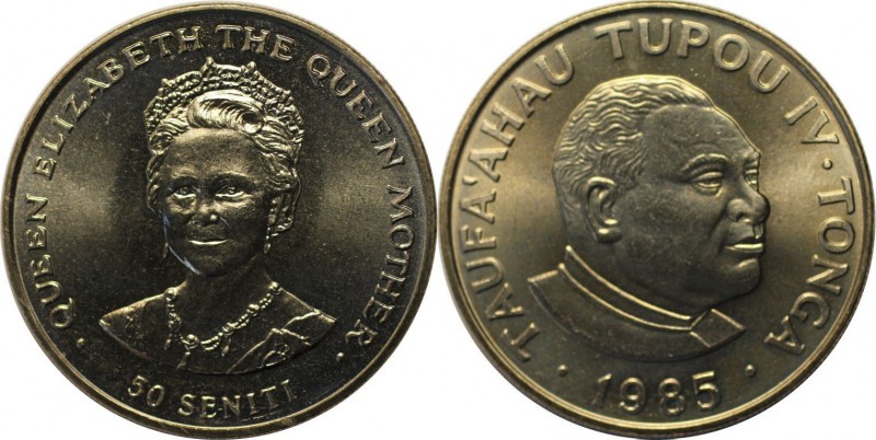 Weltmünzen und Medaillen, Tonga. 50 Seniti 1985. Stempelglanz