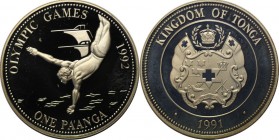 Weltmünzen und Medaillen, Tonga. 1 Pa'anga 1991, Silber. 0.93 OZ. Polierte Platte