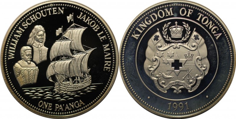 Weltmünzen und Medaillen, Tonga. 1 Pa'anga 1991, Silber. 0.93 OZ. Polierte Platt...