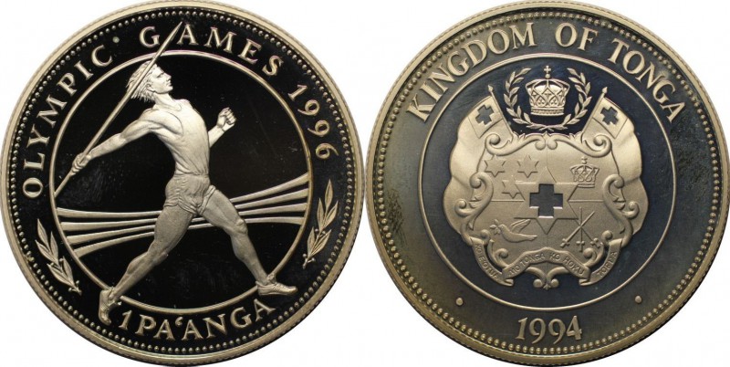 Weltmünzen und Medaillen, Tonga. 1 Pa'anga 1994, Silber. 0.94 OZ. Polierte Platt...