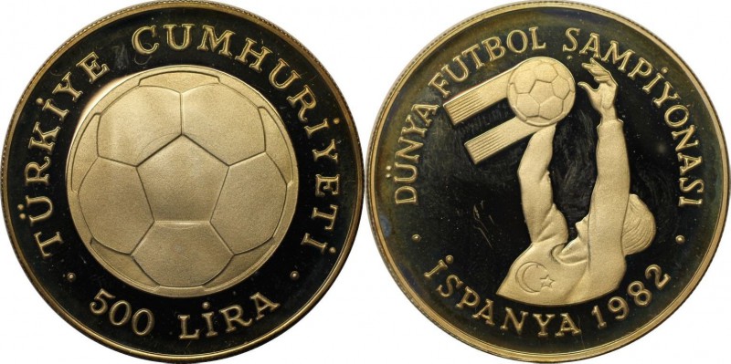 Weltmünzen und Medaillen, Türkei / Turkey. 500 Lira 1982, Silber. 0.69 OZ. Polie...