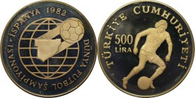 Weltmünzen und Medaillen, Türkei / Turkey. 500 Lira 1982, Silber. 0.69 OZ. Polierte Platte
