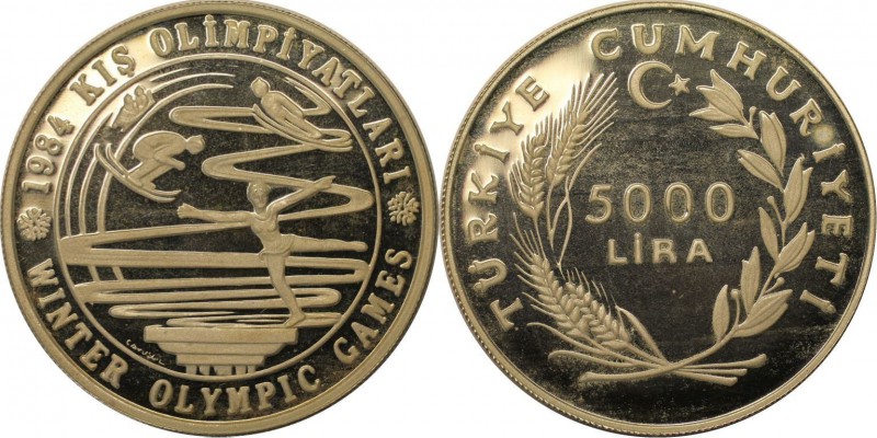 Weltmünzen und Medaillen, Türkei / Turkey. 5000 Lira 1984, Silber. 0.69 OZ. Poli...