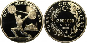 Weltmünzen und Medaillen, Türkei / Turkey. 2500000 Lira 1998, Silber. 0.93 OZ. Polierte Platte