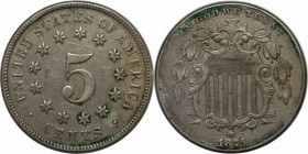 Weltmünzen und Medaillen, Vereinigte Staaten / USA / United States. Shield Nickel. 5 Cent 1875, Kupfer-Nickel. KM 97. Vorzüglich