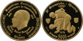 Weltmünzen und Medaillen, Zentralafrikanische Republik / Central African Republic. 10. Jahrestag der Unabhängigkeit, 1972 Olympische Spiele in München...