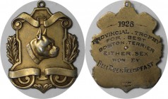 Medaillen und Jetons, Hundesport / Dog sports. English, Gilt Sterling. Medaille 1928. 35x45 mm. 15.24 g. Vorzüglich