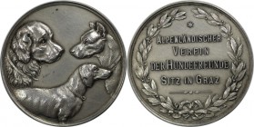 Medaillen und Jetons, Hundesport / Dog sports. Austria. Alpenländischer Verein der Hundefreunde Sitz in Graz. Medaille ND, Silber. 26.56 g. 41 mm. Ste...