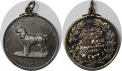 Medaillen und Jetons, Hundesport / Dog sports. Cocker Spaniel club. Medaille 1929, 40 mm. 25.64 g. Silber. Stempelglanz