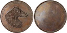 Medaillen und Jetons, Hundesport / Dog sports. "ANGUS AND MEARNS CANINE CLUB INSTITUTED 1888" Medaille ND, 64 mm. 97.63 g. Bronze. Stempelglanz, mit B...