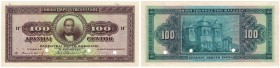 Banknoten, Griechenland / Greece. 100 Drachmai 1923. Color Trial Brown/Blue. Pick: 85ct. UNC
