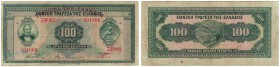 Banknoten, Griechenland / Greece. 100 Drachmai 1927. Pick: 98. F